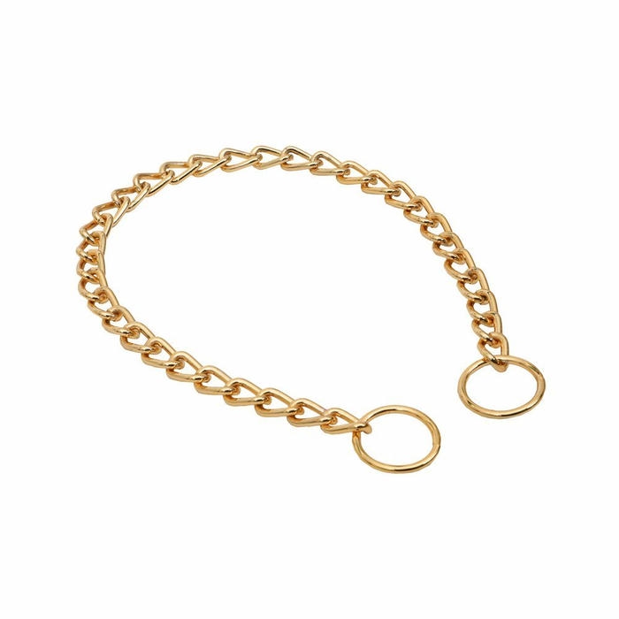Doggie Eğitim Serisi Boğma Zincirli Köpek Boyun Tasması 3x50-50cm - Gold