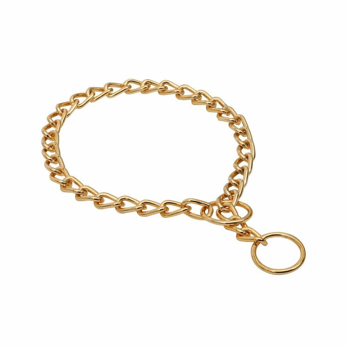 Doggie Eğitim Serisi Boğma Zincirli Köpek Boyun Tasması 3x50-50cm - Gold