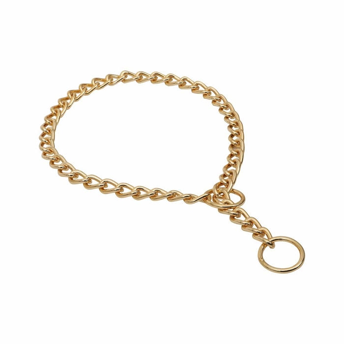 Doggie Eğitim Serisi Boğma Zincirli Köpek Boyun Tasması 4x75-75cm - Gold