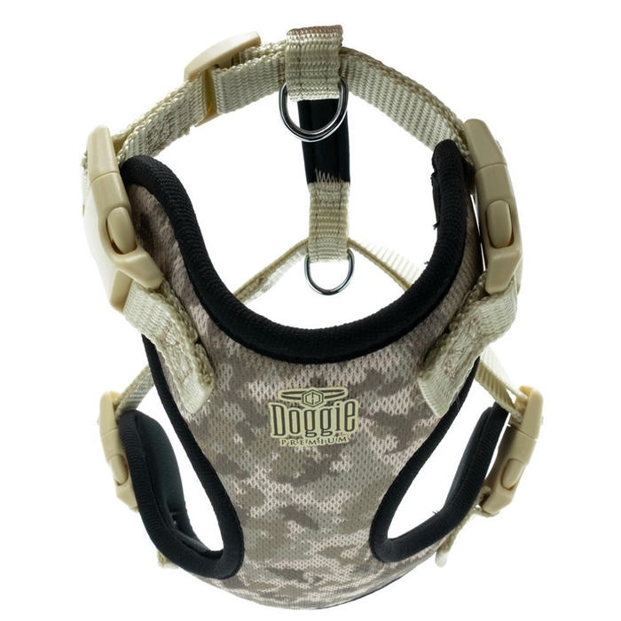 Doggie Havalı Dokumadan El Yapımı Köpek Göğüs Tasması L-2x55-65cm - Camo