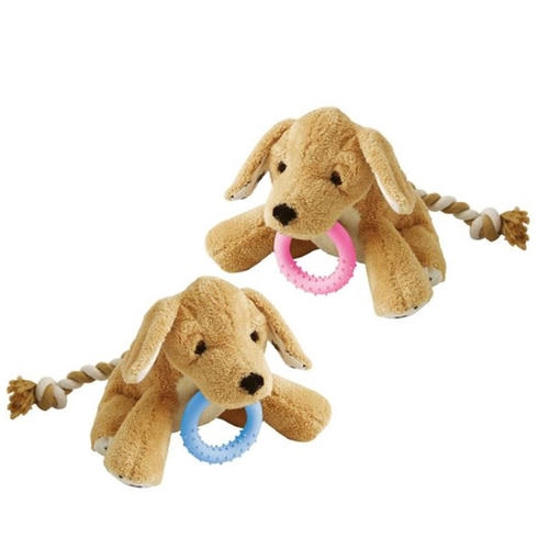 Karlie Sesli Çiğneme Halkalı Yavru Köpek Peluş Köpek Oyuncağı 20cm