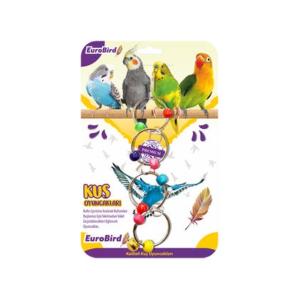 EuroBird Renkli Dörtlü Halka Salıncak Kuş Oyuncağı 16cm