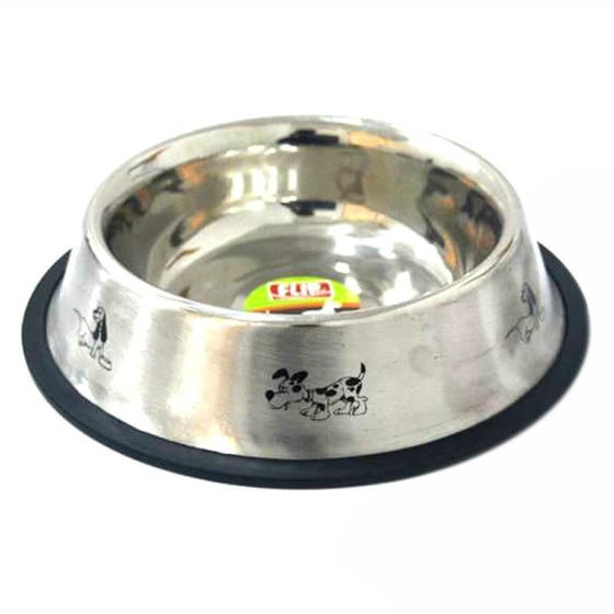 Flip Pet Desenli Çelik Kedi Köpek Mama Ve Su Kabı 220 ml