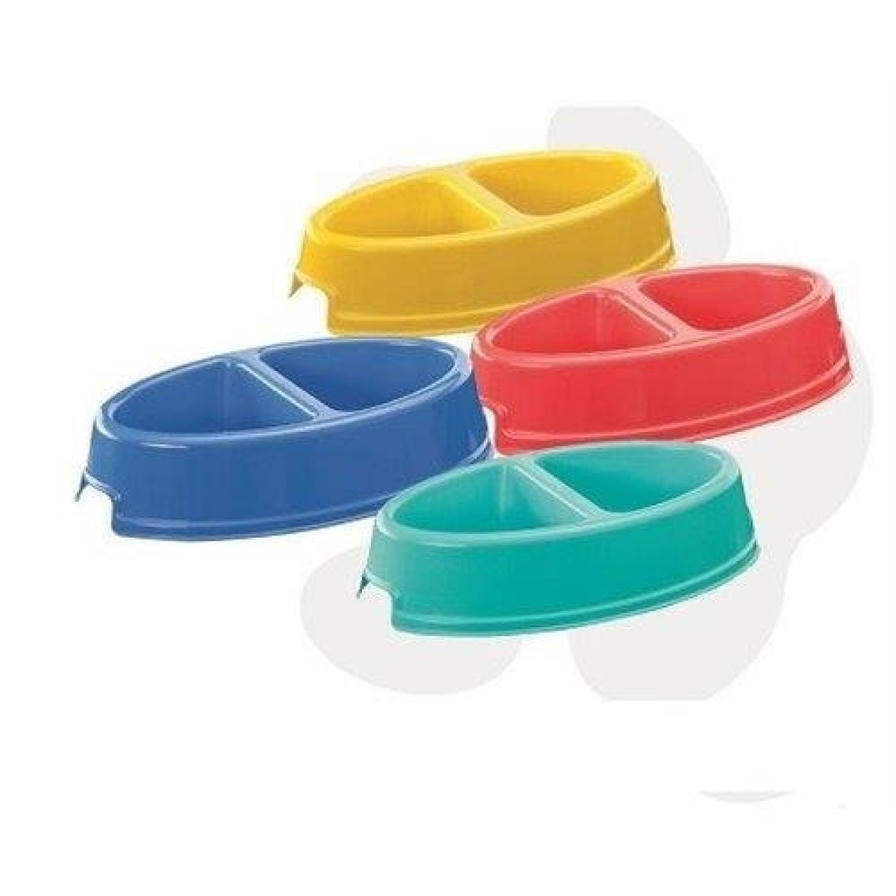 Ewox Elips İkili Plastik Mama-Su Kabı 2x0.2 lt