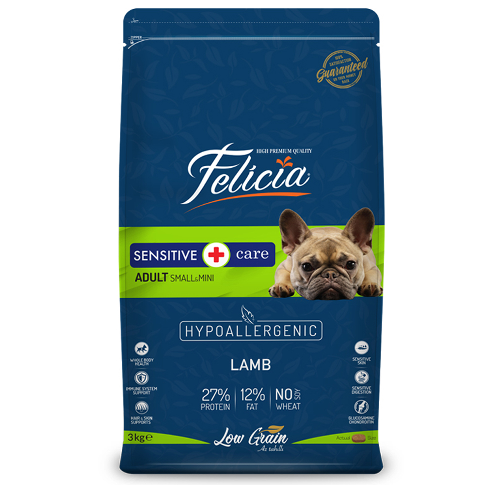 Felicia Az Tahıllı HypoAllergenic Kuzulu Small/Mini Yetişkin Köpek Maması 3 kg