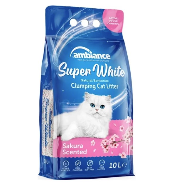 Ambiance Sakura Kiraz Çiçeği Kokulu Topaklanan Doğal Kedi Kumu 10 Lt