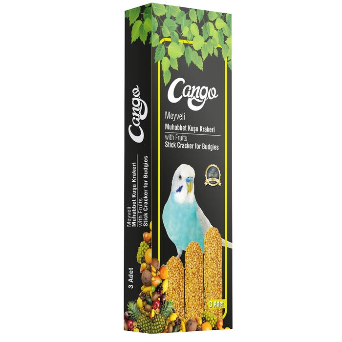 Cango Meyveli Muhabbet Kuşu Krakeri 3'lü (81 gr)