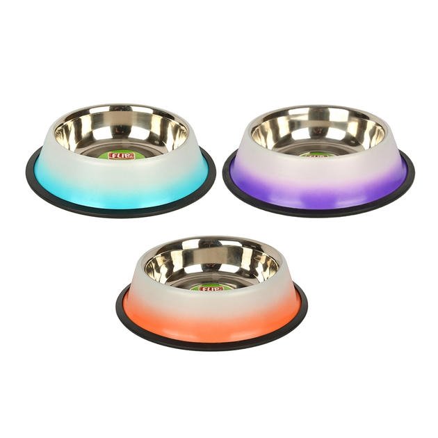 Flip Kaymaz Çift Renkli Çelik Mama Kabı 720 ml