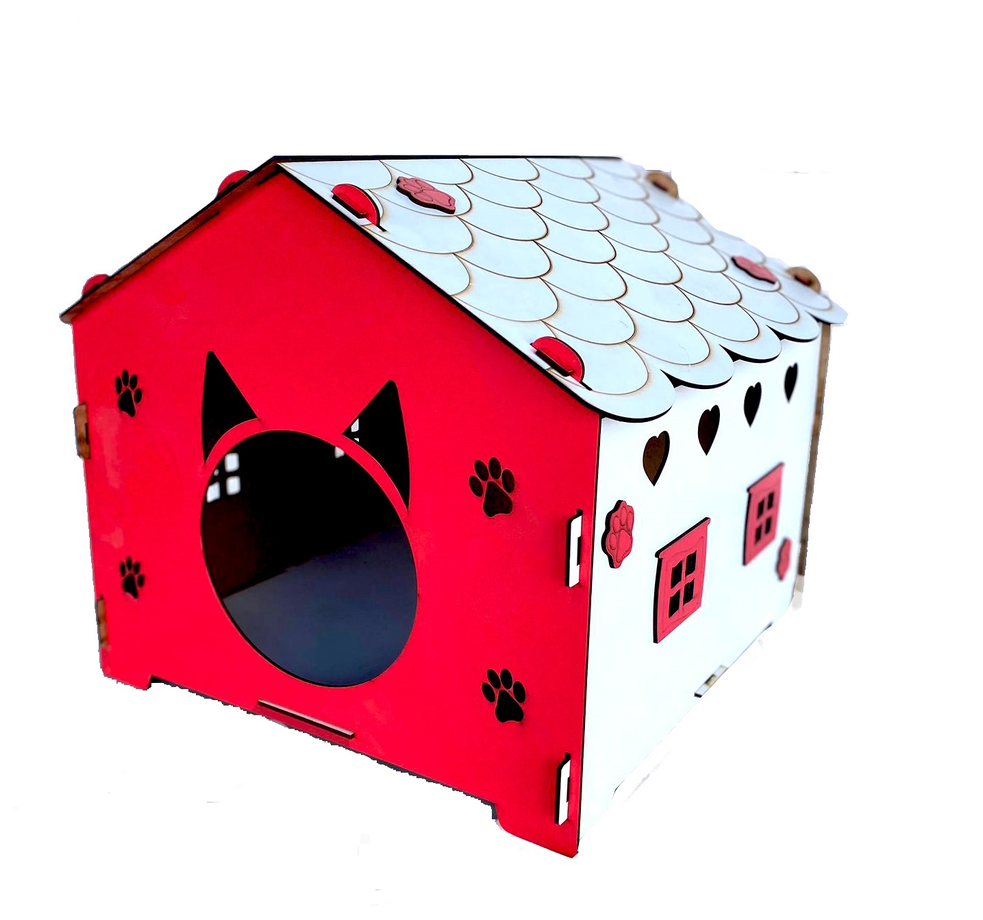 Mojo Eko Ahşap Kedi Evi (Karışık Renklerde)