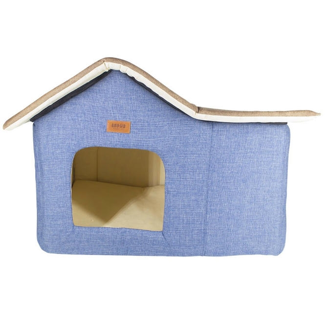 Lepus Cabin Kulübe Yatak Mavi 55x35x35-45 cm