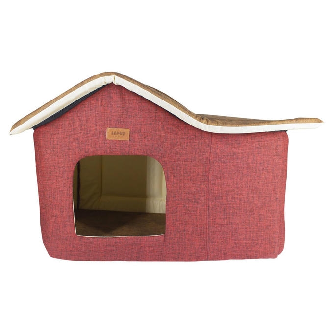 Lepus Cabin Kulübe Yatak Kırmızı 55x35x35-45 cm
