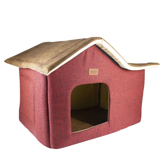 Lepus Cabin Kulübe Yatak Kırmızı 55x35x35-45 cm