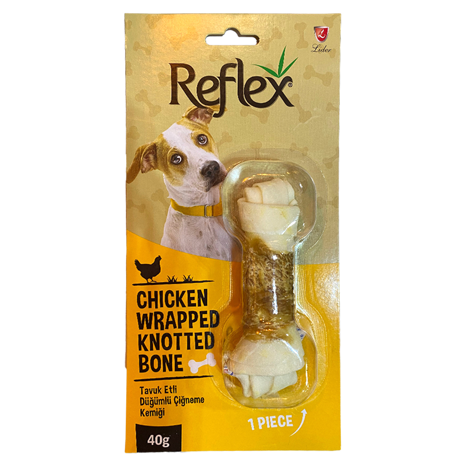 Reflex Tavuk Etli Düğümlü Köpek Çiğneme Kemiği 1 Adet 40 Gr
