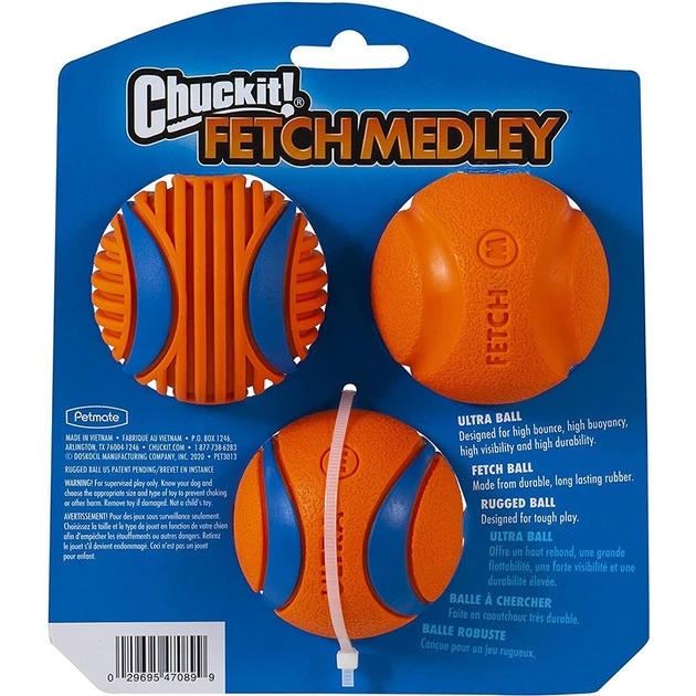 ChuckIt! Fetch Medley ست توپ بازی سگ 3-Pack (6.5 cm - 3 Pieces)