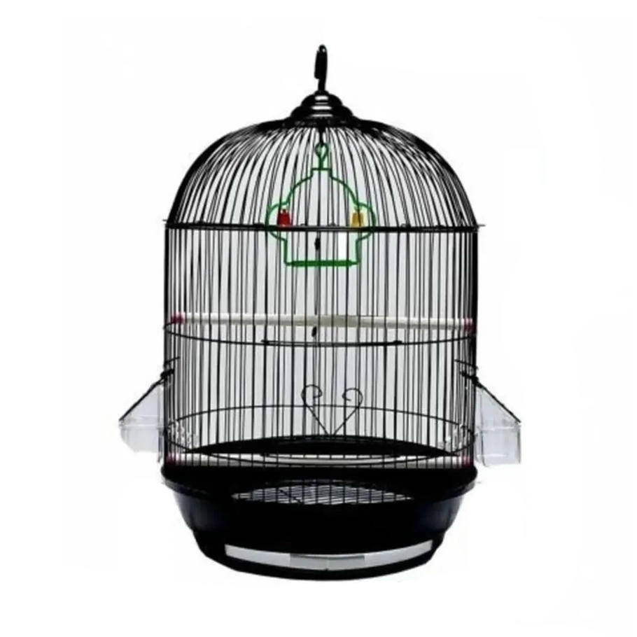 Silindir Kuş Kafesi Boyalı Orta Siyah