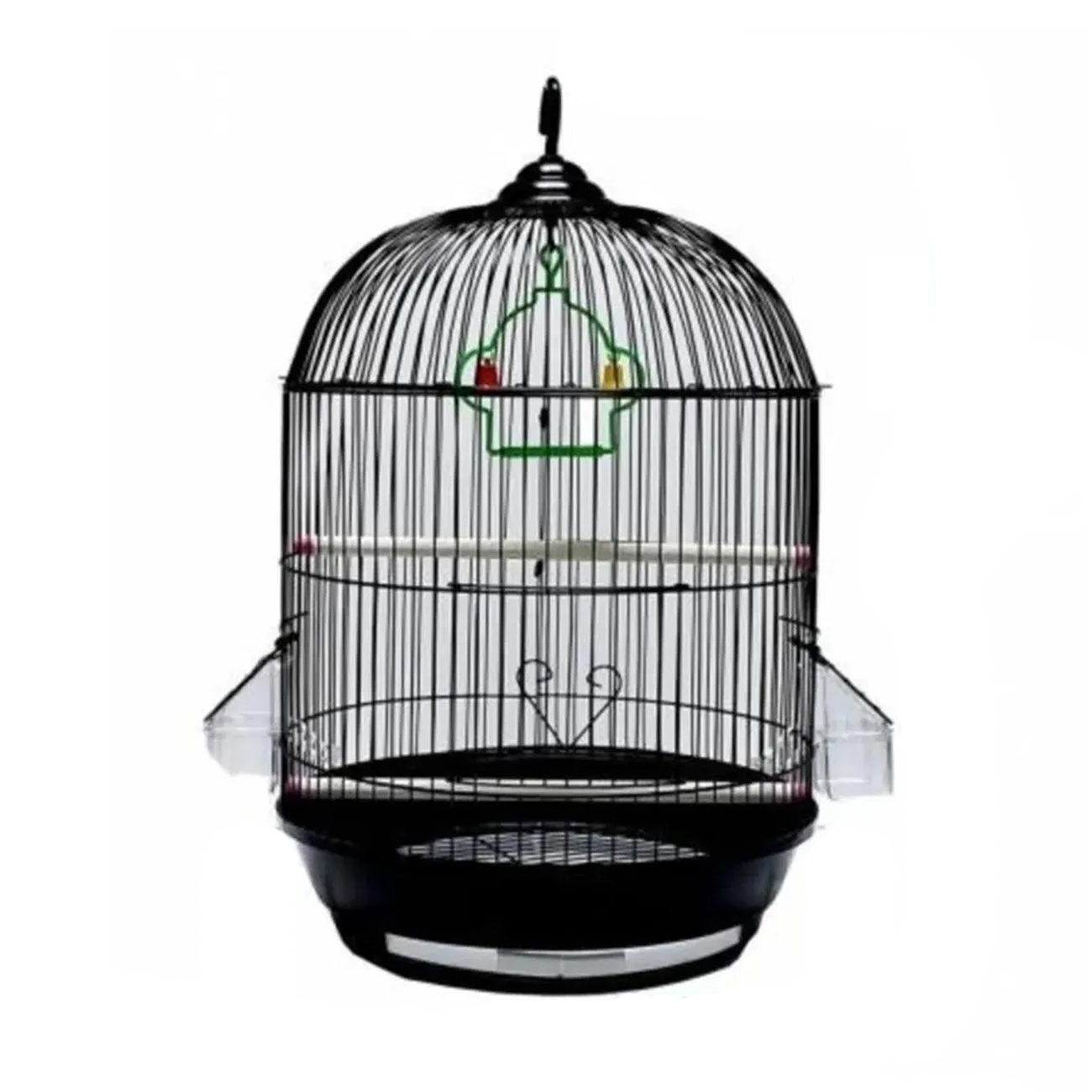 Silindir Kuş Kafesi Boyalı Orta Siyah