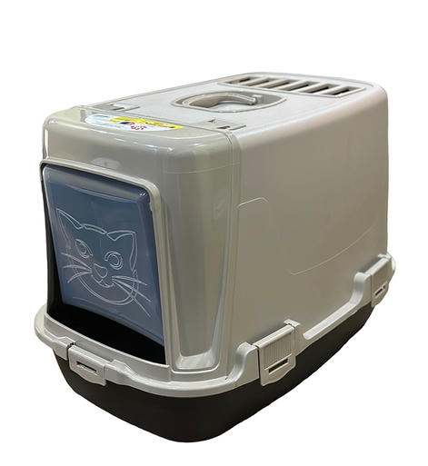 Plast Art Kapalı Kedi Kedi Tuvaleti Gri 38*60*45,5 Cm