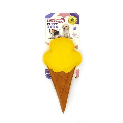 EuroDog Puppy Pet Toys Sarı Dondurma Şeklinde Köpek Oyuncağı