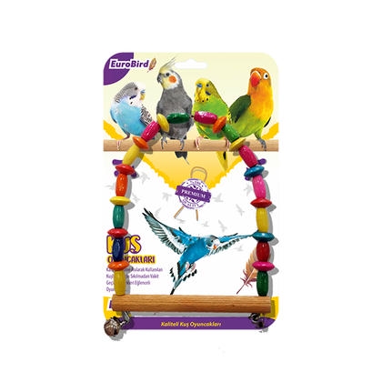 EuroBird Kuş Oyuncağı Boncuklu Oval Kuş Salıncağı
