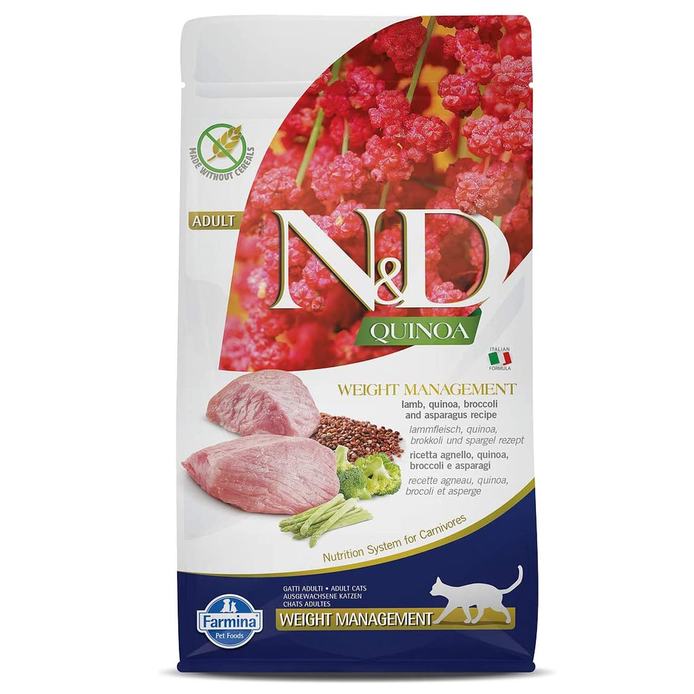 N&D Quinoa - Weight Management Kuzulu, Brokolili ve Kinoalı Kilolu Kediler İçin Light Kedi Maması 300gr