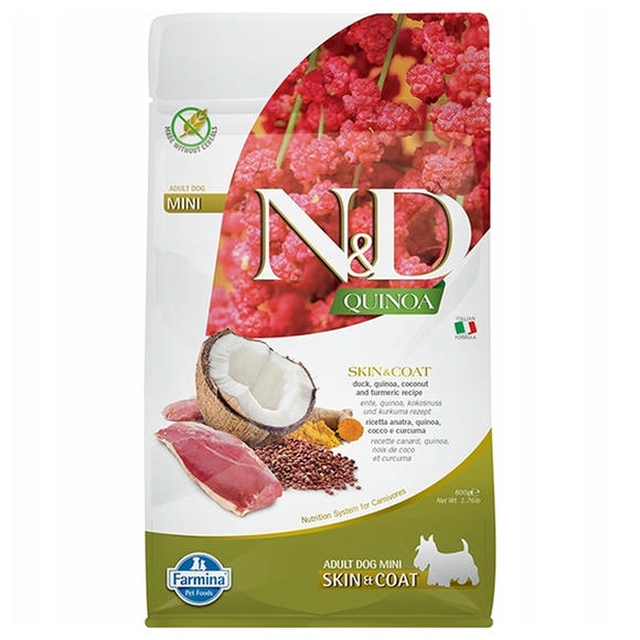N&D Quinoa - Skin&Coat Ördekli ve Kinoalı Deri ve Tüy Sağlığı İçin Küçük Irk Yetişkin Köpek Maması 800gr