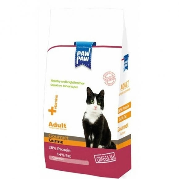 PawPaw Gourmet Renkli Taneli Kuzu Etli Yetişkin Kedi Maması 1kg