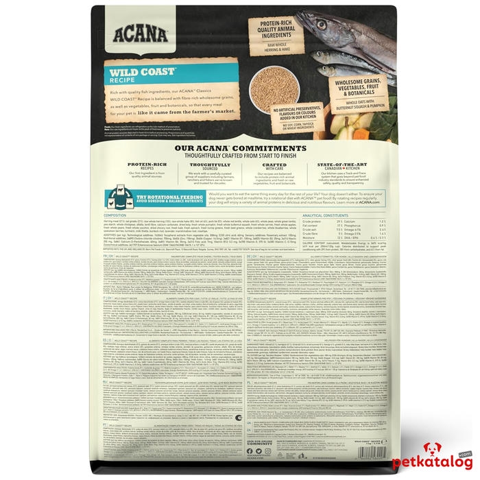 Acana Classics Wild Coast 2 Kg Ringa Balıklı Düşük Tahıllı Yetişkin Köpek Maması