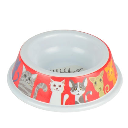 Flip کاسه غذای گربه گرد ملامینه 15cm (الگوهای متنوع)