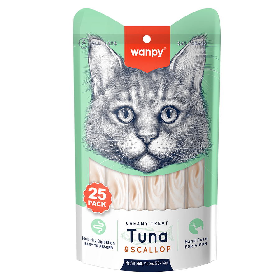 Wanpy Ton Balıklı&Deniz Taraklı Krema Kedi Ödülü 25x14gr