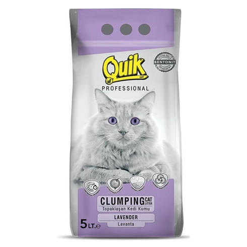 Quik Lavanta Kokulu Topaklaşan Kedi Kumu İnce Taneli 5 lt