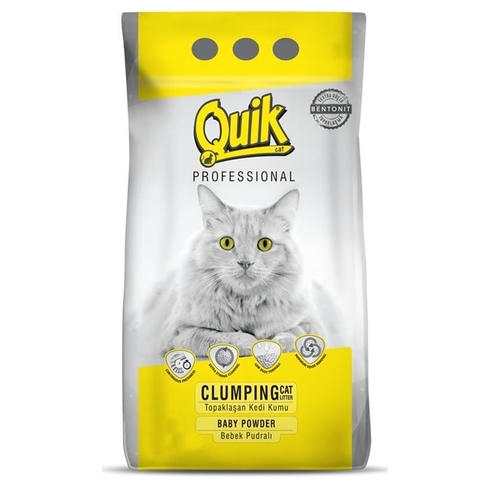 Quik Bebek Pudrası Kokulu Topaklaşan Kedi Kumu İnce Taneli 5 lt