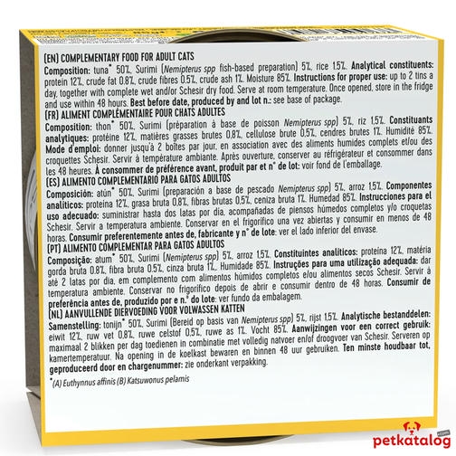 Schesir Jelly - Ton Balıklı ve Surimili Yetişkin Kedi Konservesi 85gr