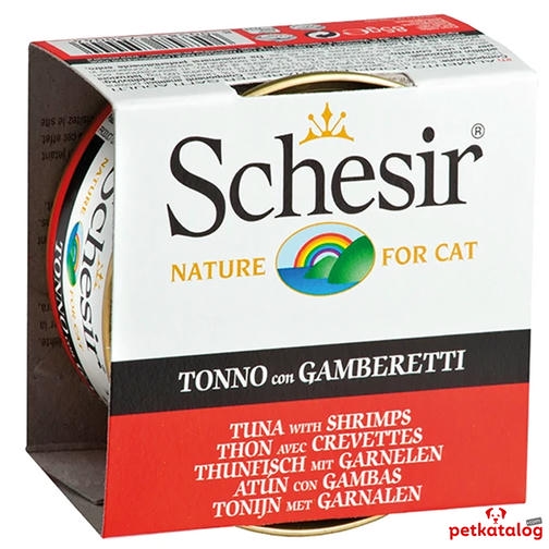 Schesir Jelly - Ton Balıklı ve Karidesli Yetişkin Kedi Konservesi 85gr