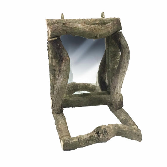 Beaks Doğal Ağaç Dalı Aynalı Kuş Tüneği 8x10x11 cm