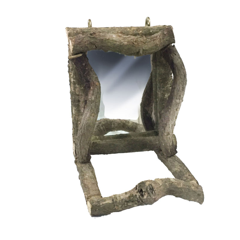 Beaks Doğal Ağaç Dalı Aynalı Kuş Tüneği 8x10x11 cm