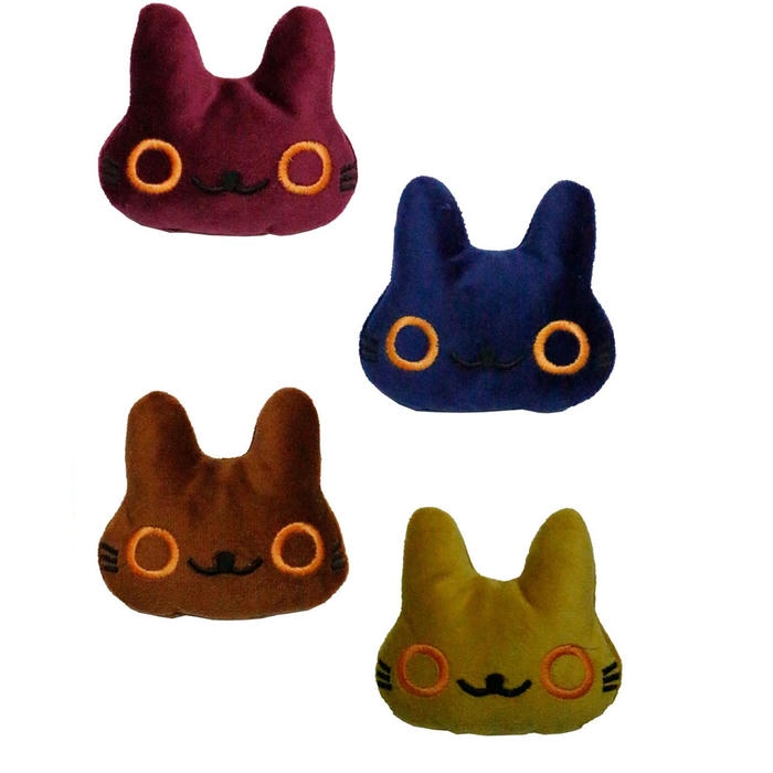 Ewox Caty Çıngıraklı Peluş Kedi Oyuncağı Matatabi İçerikli 8*8 cm (Karışık Renklerde)