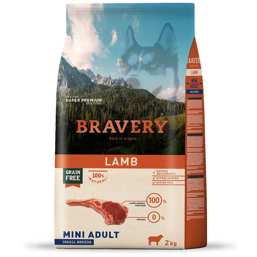 Bravery ADULT Hypo-Allergenic Kuzulu Monoprotein Tahılsız Küçük Irk Köpek Maması 2KG