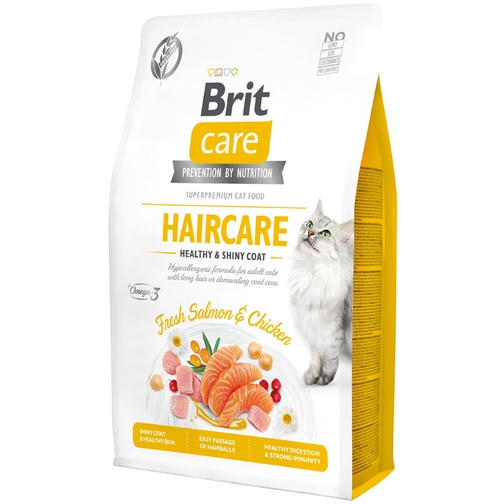 Brit Care Haircare Hypo-Allergenic Deri ve Tüy Sağlığı için Tahılsız Yetişkin Kedi Maması 2kg