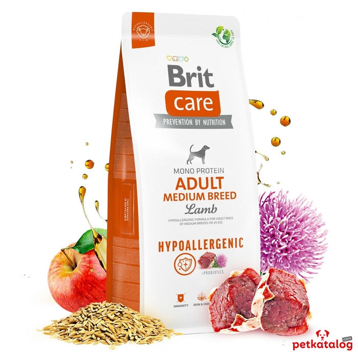 Brit Care Hypoallergenic Adult Medium Kuzu Etli ve Pirinçli Orta Irk Yetişkin 12 Kg Köpek Maması