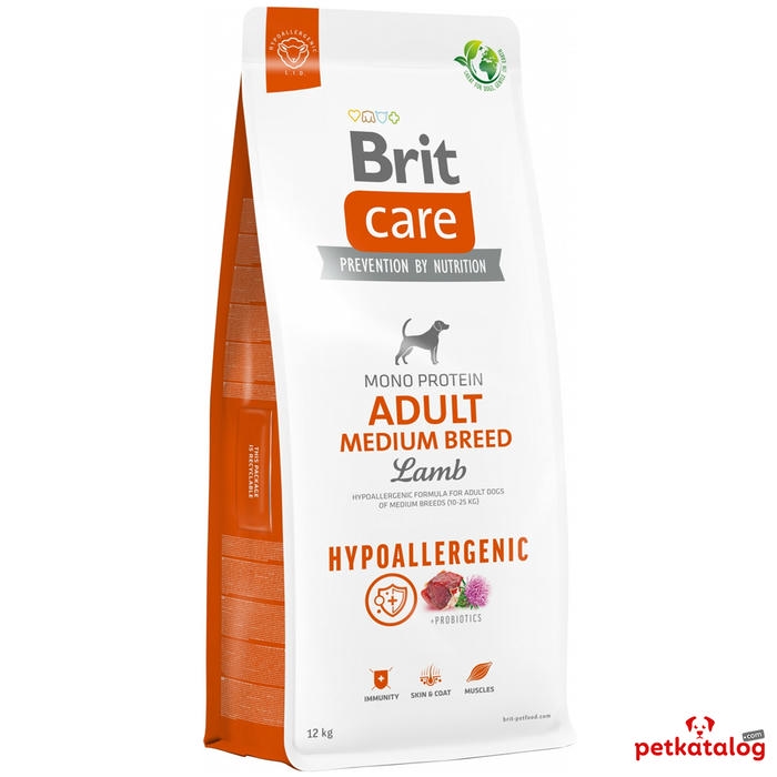 Brit Care Hypoallergenic Adult Medium Kuzu Etli ve Pirinçli Orta Irk Yetişkin 12 Kg Köpek Maması