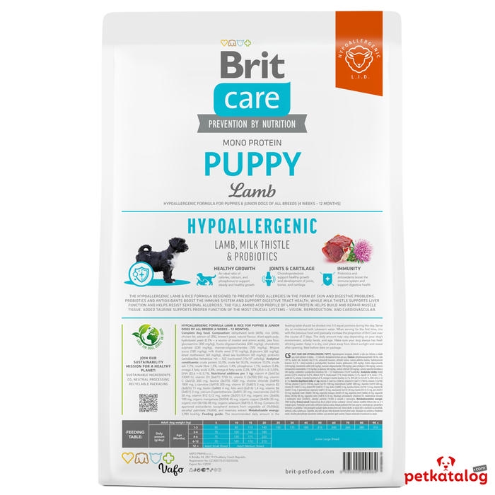 Brit Care Hypoallergenic Puppy Kuzu Etli ve Pirinçli Yavru 12 Kg Köpek Maması
