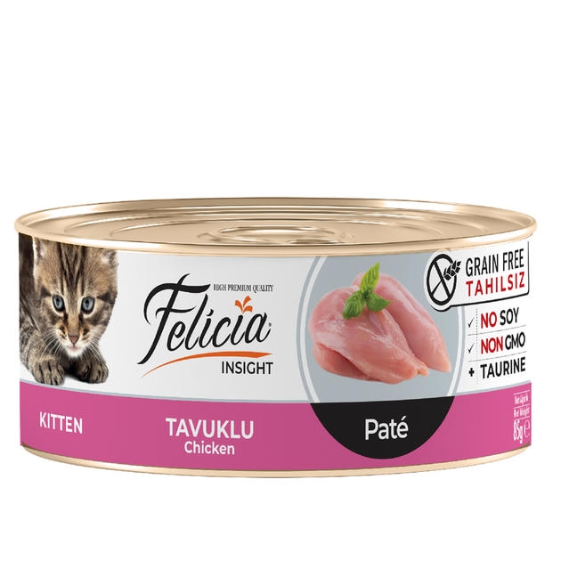 Felicia Tahılsız 85 gr Yavru-Tavuklu Kıyılmış Yaş. Kedi Maması