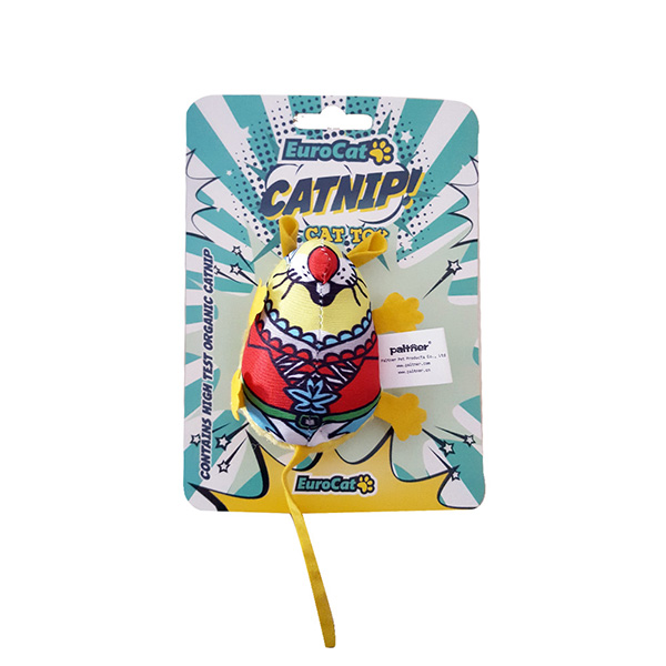 Eurocat Catnipli Çıngıraklı Kedi Oyuncağı Sarı Tombik Fare