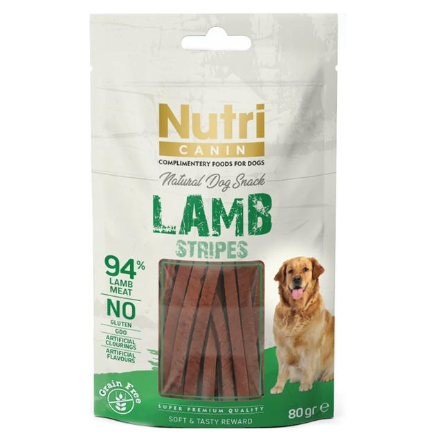 Nutri Canin Tahılsız Kuzulu Şeritler Köpek Ödül Maması 80gr