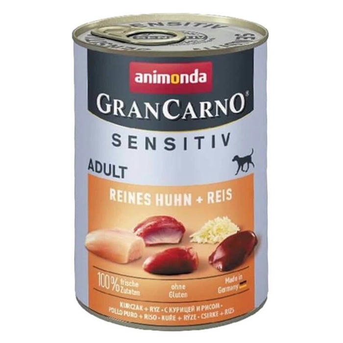 Animonda GranCarno Sensitive Pure Tavuk Etli ve Pirinçli Yetişkin Köpek Konservesi 400gr