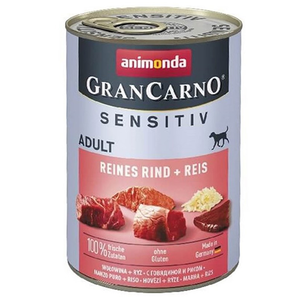 Animonda GranCarno Sensitive Pure Sığır Etli ve Pirinçli Yetişkin Köpek Konservesi 400gr