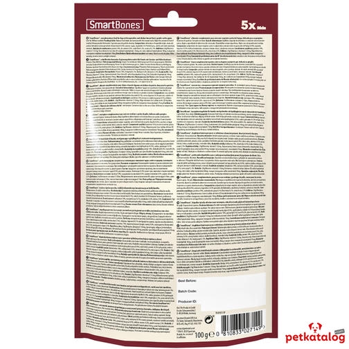 Smart Bones Tavuklu Sticks Köpek Ödülü Çiğneme Kemiği 5'li (100 gr)