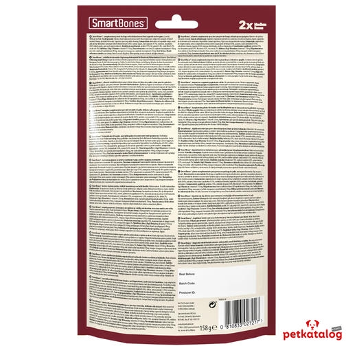 Smart Bones Fıstık Ezmeli Medium Köpek Ödülü Çiğneme Kemiği 2'li (158 gr)