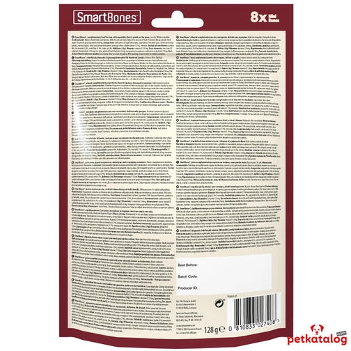 Smart Bones Tatlı Patatesli Mini Köpek Ödülü Çiğneme Kemiği 8'li (128 gr)