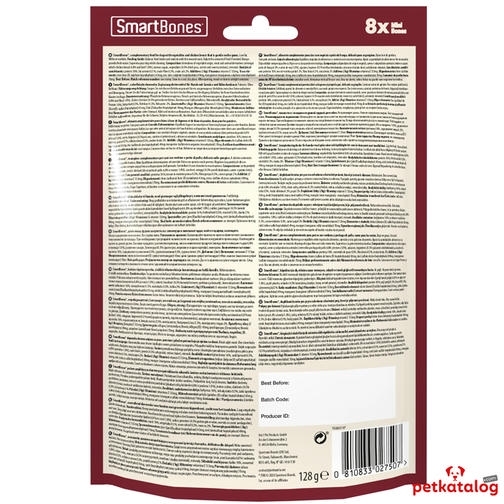 Smart Bones Biftekli Mini Köpek Ödülü Çiğneme Kemiği 8'li (128 gr)